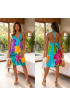 Hand Painted Rayon Halter Mini Dress
